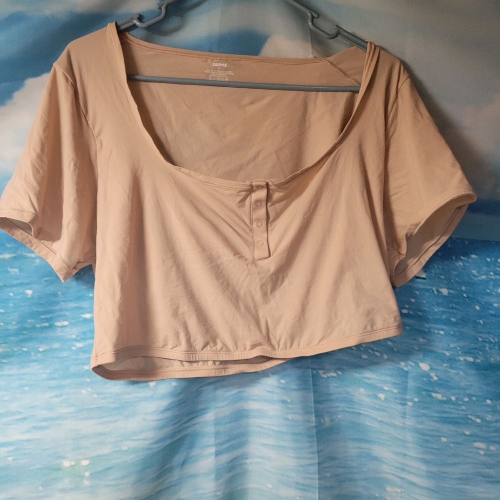 Skims NWT Fits Everybody Henley Crop Mica Size 4X